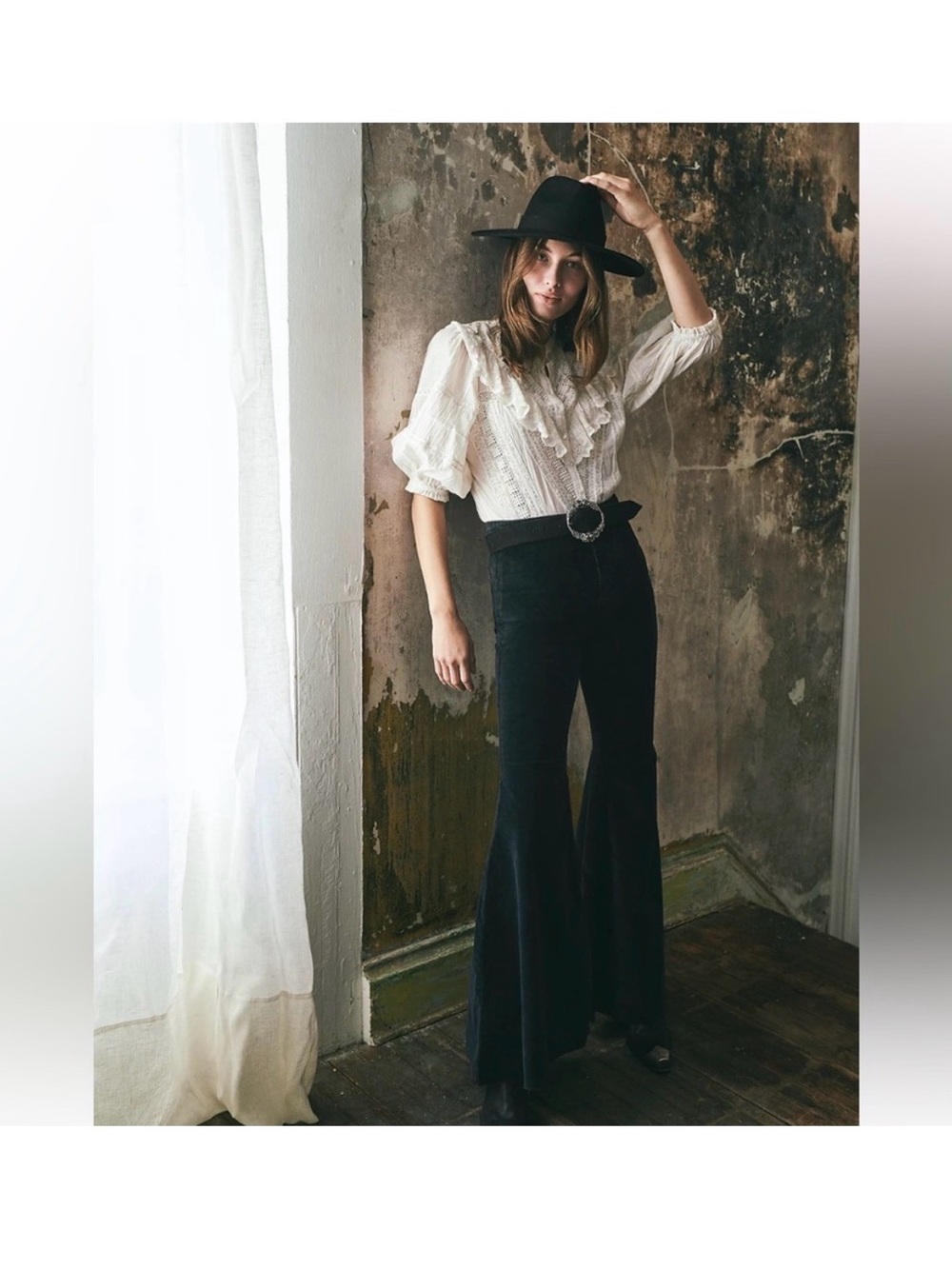 Free People Black High-Rise just float on Flare Pants